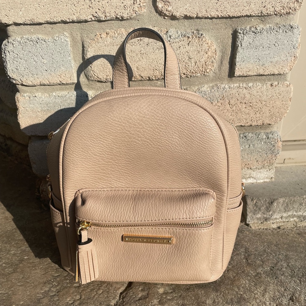 Poppy & Peonies Mini Backpack in Blush Beige
